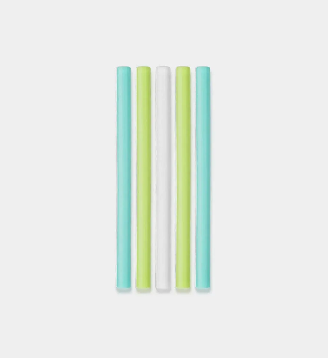 Mini Reusable Silicone Straw - Green/White/Frost (5pk)