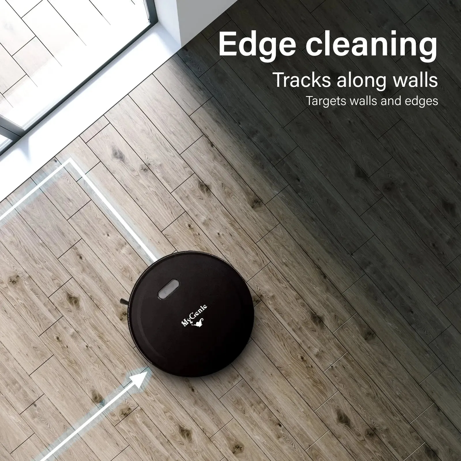 Mygenie smart robotic vacuum cleaner app controlled carpet floors auto robot