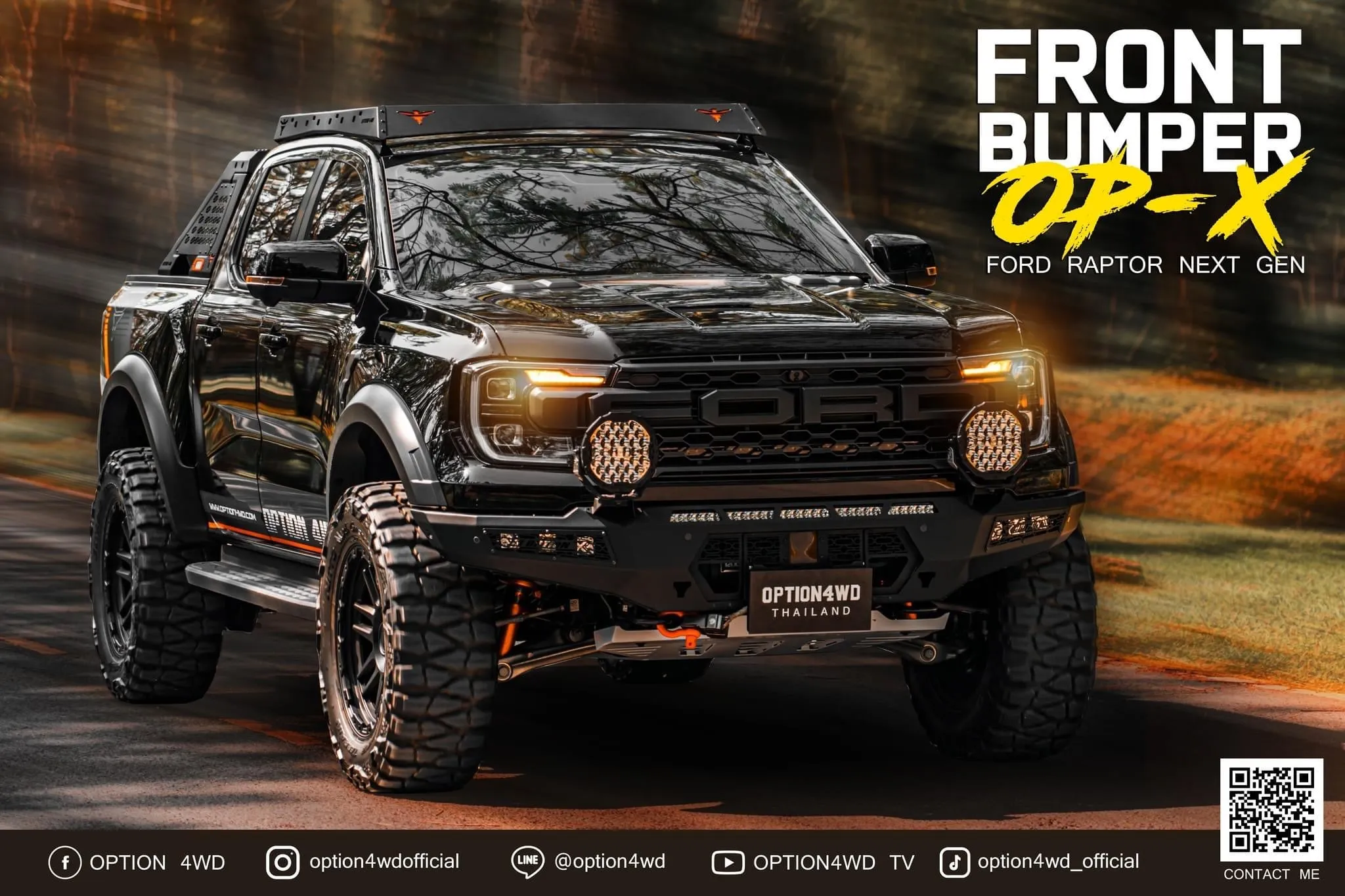 OPTION4WD - NEXT-GEN RAPTOR OP-X FRONT WINCH BAR