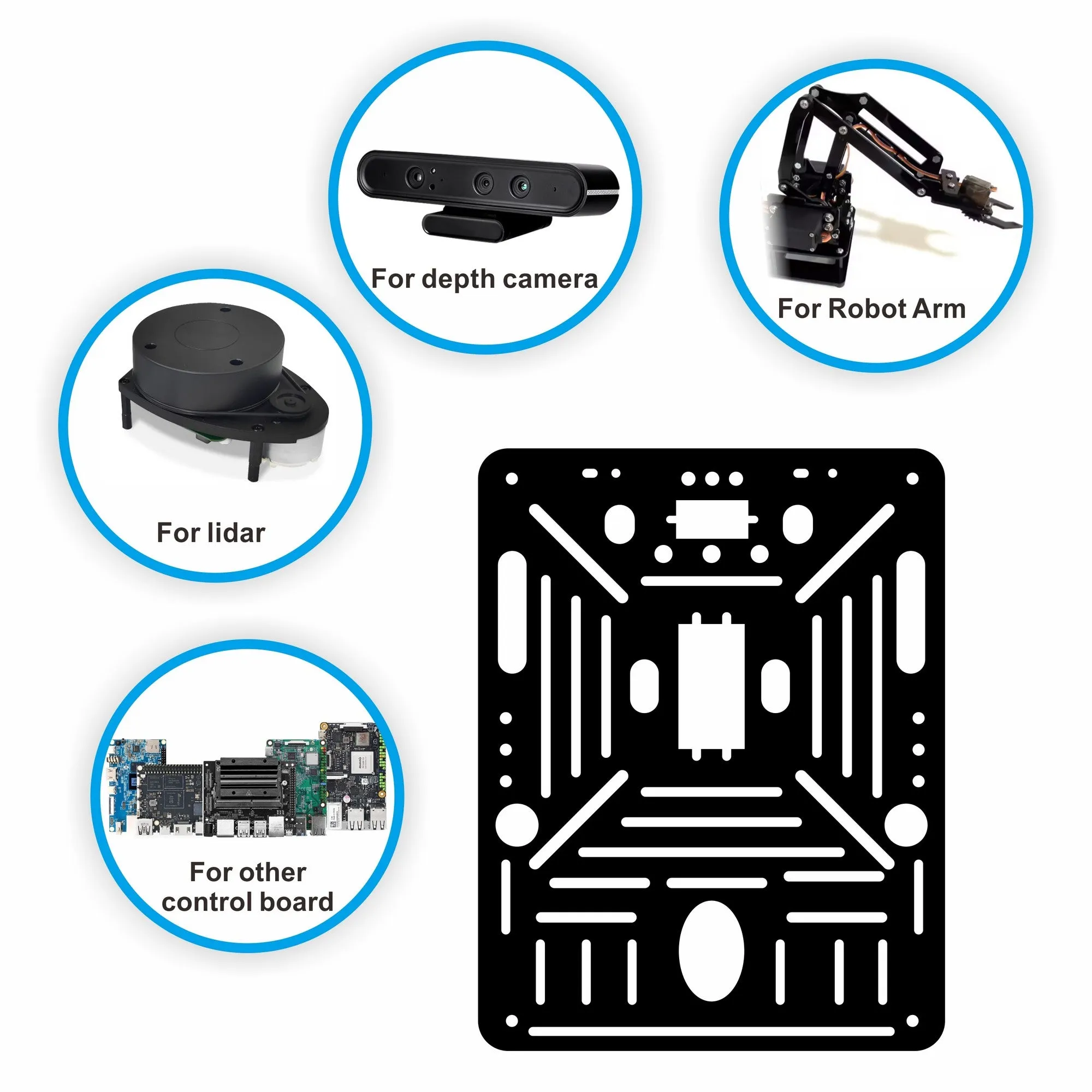 OSOYOO FlexiRover Robot Car Kit for Raspberry Pi – Compatible with Pi 2/3/4/5, 520 Motors with Encoders, Mecanum Wheels, Servo Support (No Raspberry Pi Included)