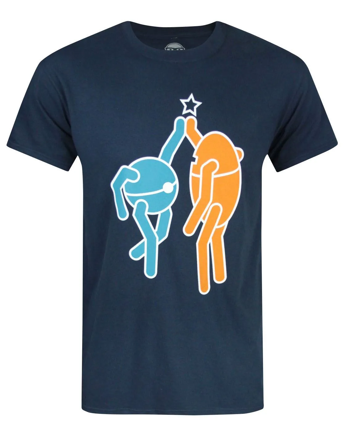 Portal 2 Hi Five Men's Navy T-Shirt