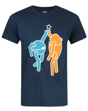 Portal 2 Hi Five Men's Navy T-Shirt