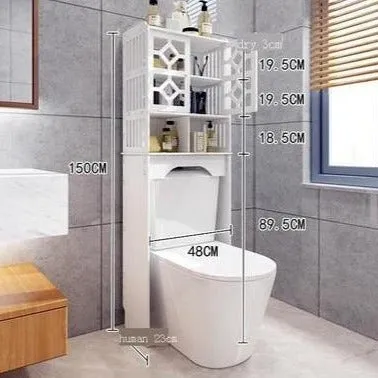 Practical PVC Toilet Storage Shelf And Commode Cabinet By Miza