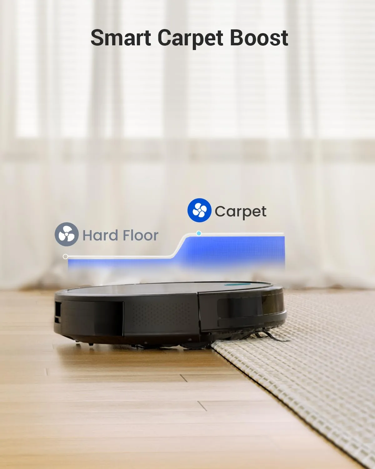 Proscenic WiFi Robot Vacuum and Mop 3000 Pa with Gyro Navigation, Boundary Strip, Self-Charging -3 Modes for Hard Floors and Carpets WiFi. Remote Control -Dark Black