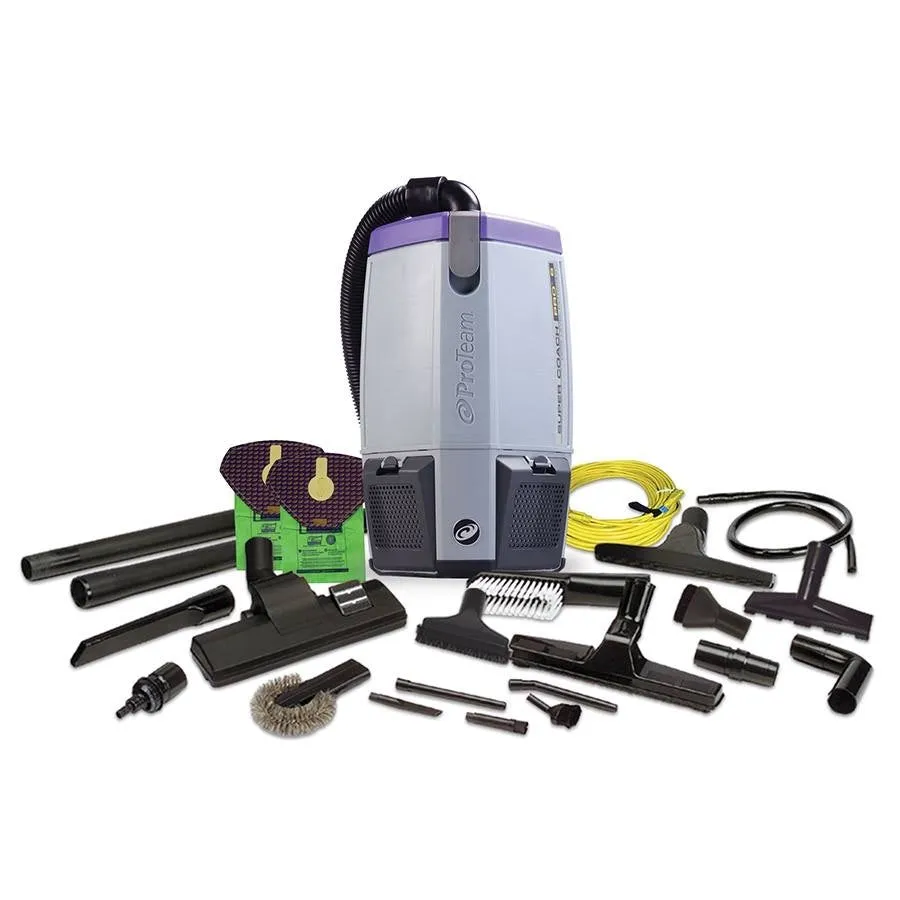 ProTeam® Super Coach Pro 6 Qt. Backpack Vacuum (Xover or Pest Control Tool Kit Options)