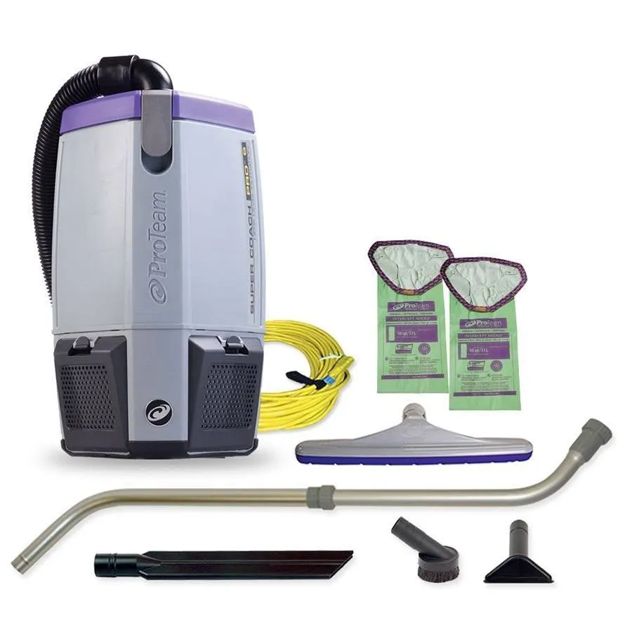 ProTeam® Super Coach Pro 6 Qt. Backpack Vacuum (Xover or Pest Control Tool Kit Options)