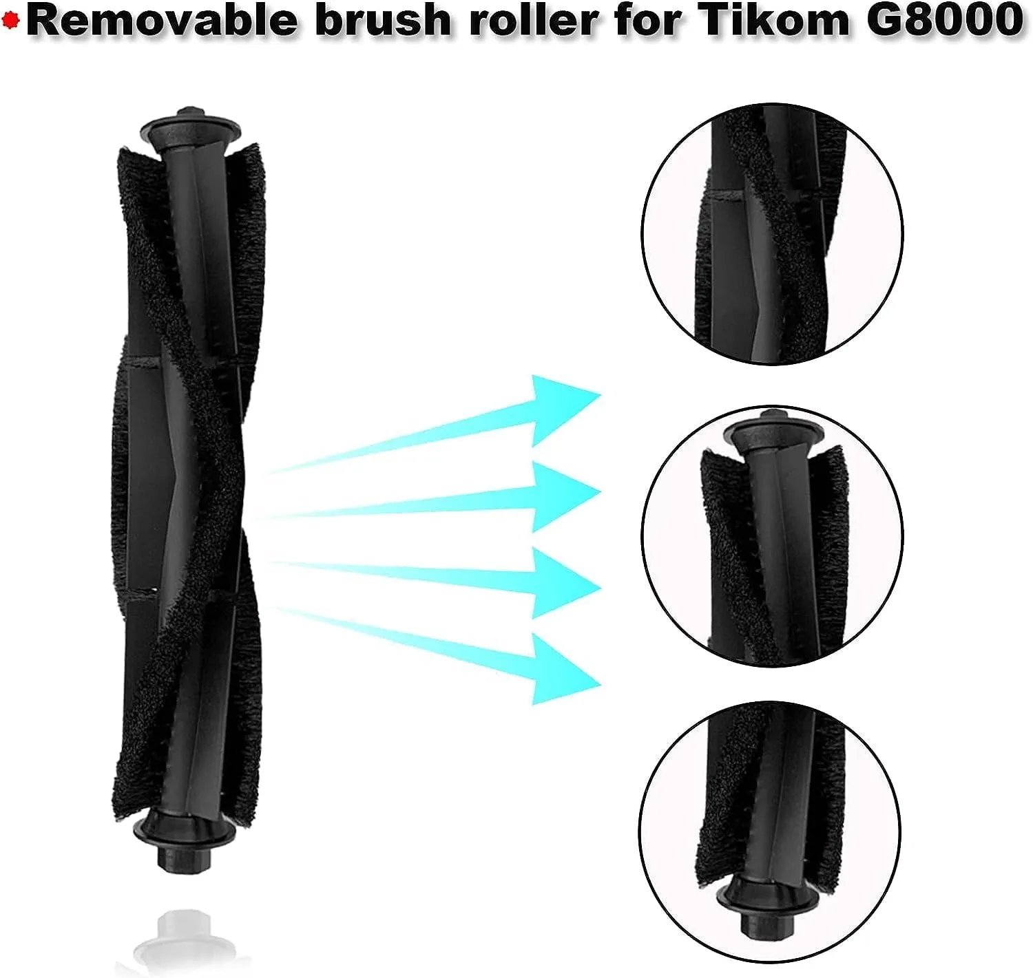 Replacement Parts Accessories for Tikom G8000 G8000 Pro HONITURE G20 Robot Vacuum Cleaner Spare Parts, 1 Main Roller Brush, 6 Side Brushes, 6 HEPA Filters, 4 Mop Pads