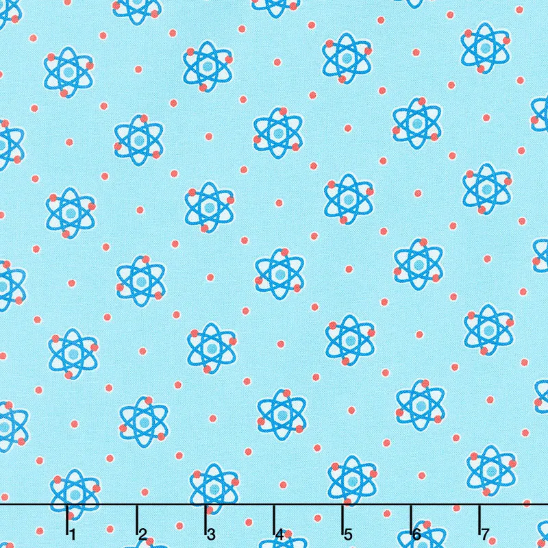 Rollicking Robots - Atomic Turquoise Yardage