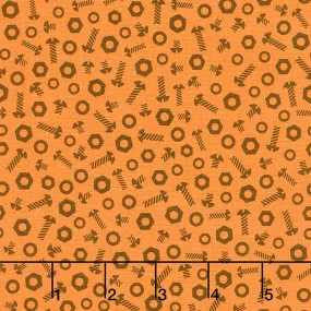 Rollicking Robots - Nuts & Bolts Orange Yardage