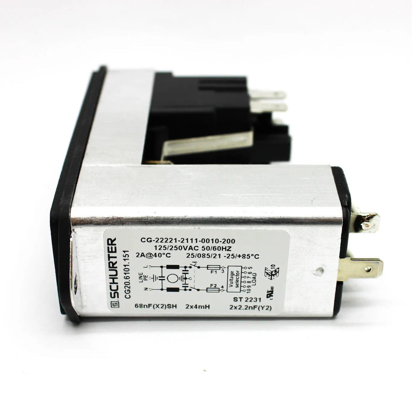 Schurter 5x20mm 2-Pole Fuse Drawer for Power Entry Modules CG20.6101.151