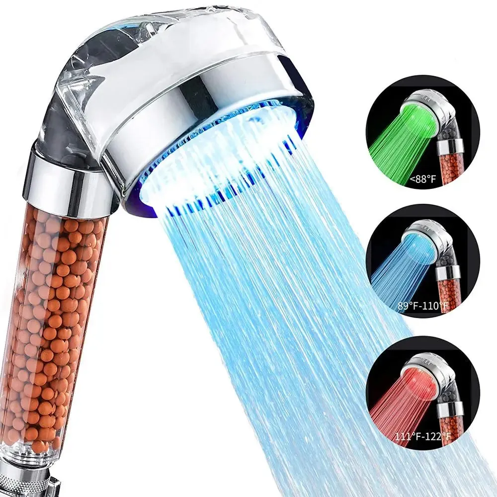 Shower Head with Temperature-controlled Color Changing Lights SP-Color Changing Shower Head