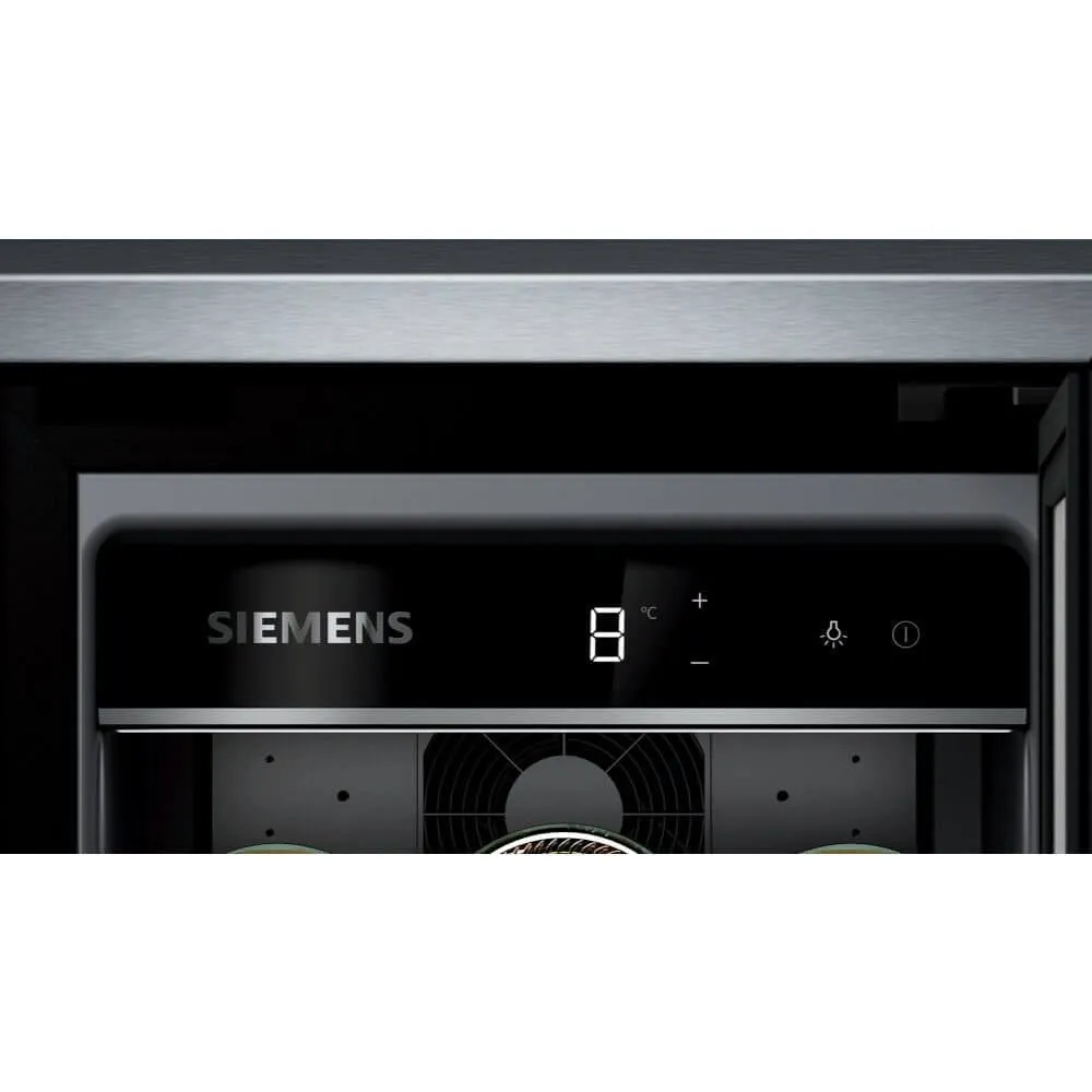 Siemens 30cm Wide iQ500 Built Under Wine Cabinet, Black Holds 21 bottles of wine