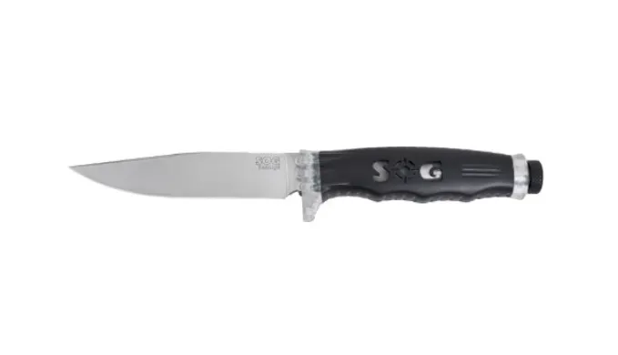 SOG Specialty Bladelight LED Fixed Knife Steel Blade and Black Molded Nylon Sheath - Ships Quick!