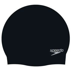 Speedo Plain Moulded Silicone Cap Blk Mop | Buy Speedo Plain Moulded Silicone Cap Blk Mop here | Outnorth