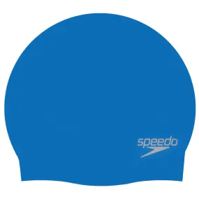 Speedo Plain Moulded Silicone Cap Blue Mop | Buy Speedo Plain Moulded Silicone Cap Blue Mop here | Outnorth