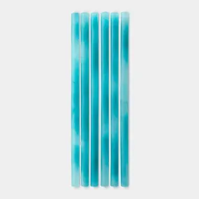 Standard Reusable Silicone Straws - Ocean (6pk)