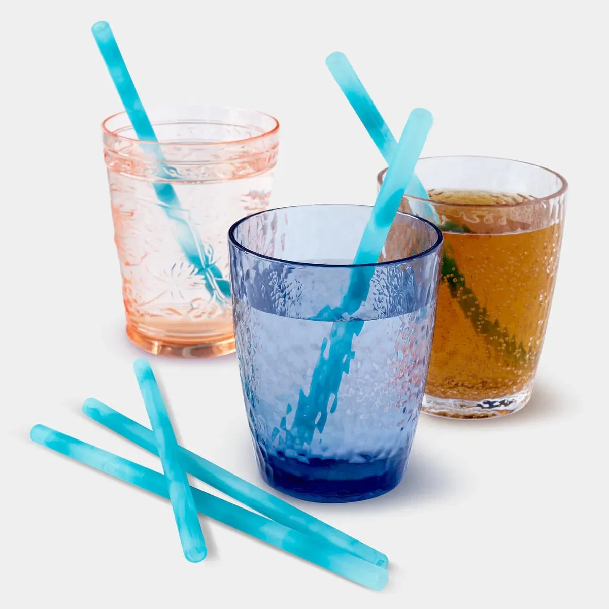 Standard Reusable Silicone Straws - Ocean (6pk)