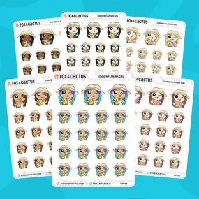 Summer Planner Kawaii Girl Stickers