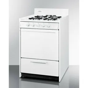 Summit 24 in. Wide Propane Gas Range, Battery Start with Battery Start, 4 Burners, Broiler Compartment, Upfront Controls, Porcelain and Steel Construction - WLM610P