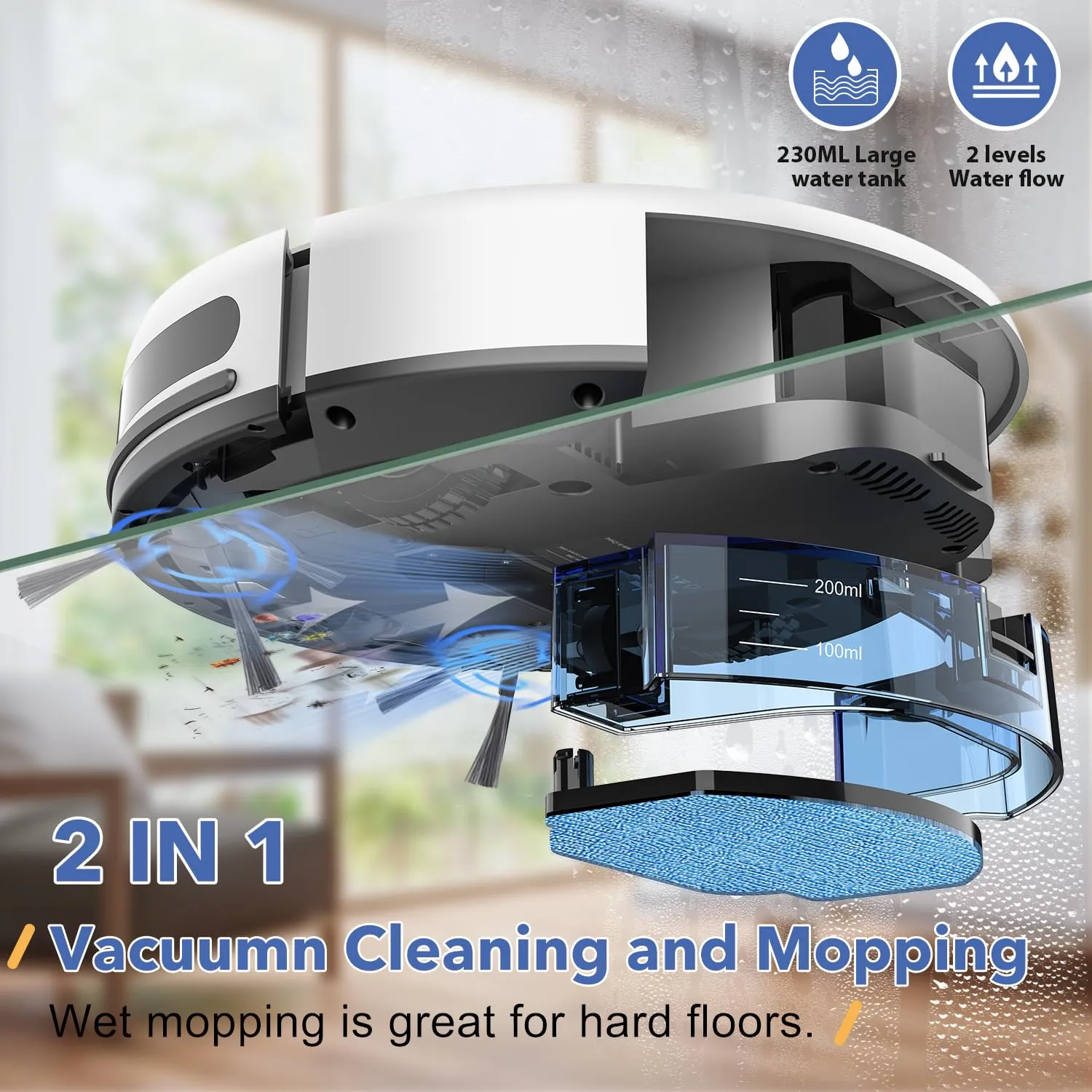 UMMUND 2-in-1 Robot Vacuum and Mop Cleaner