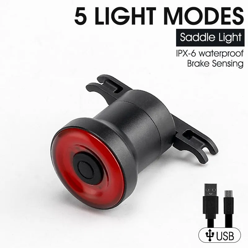Waterproof Smart Bicycle Light Auto Brake Sensing MTB Road Bike Rear Light LED Flashlight USB Charging Lamp Cycling Taillight