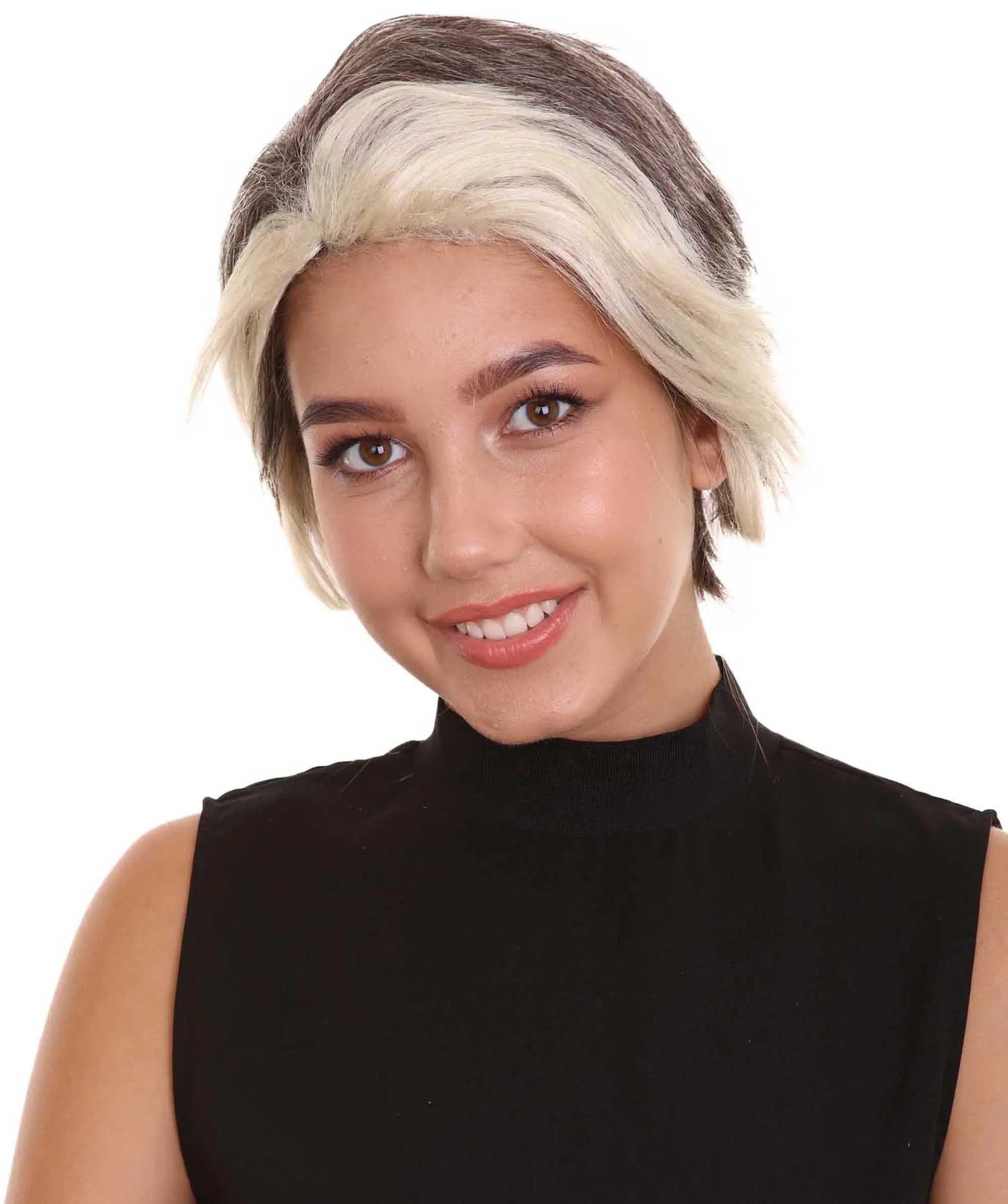 Women's Short Length Side Part Dirty Blonde Straight Wig