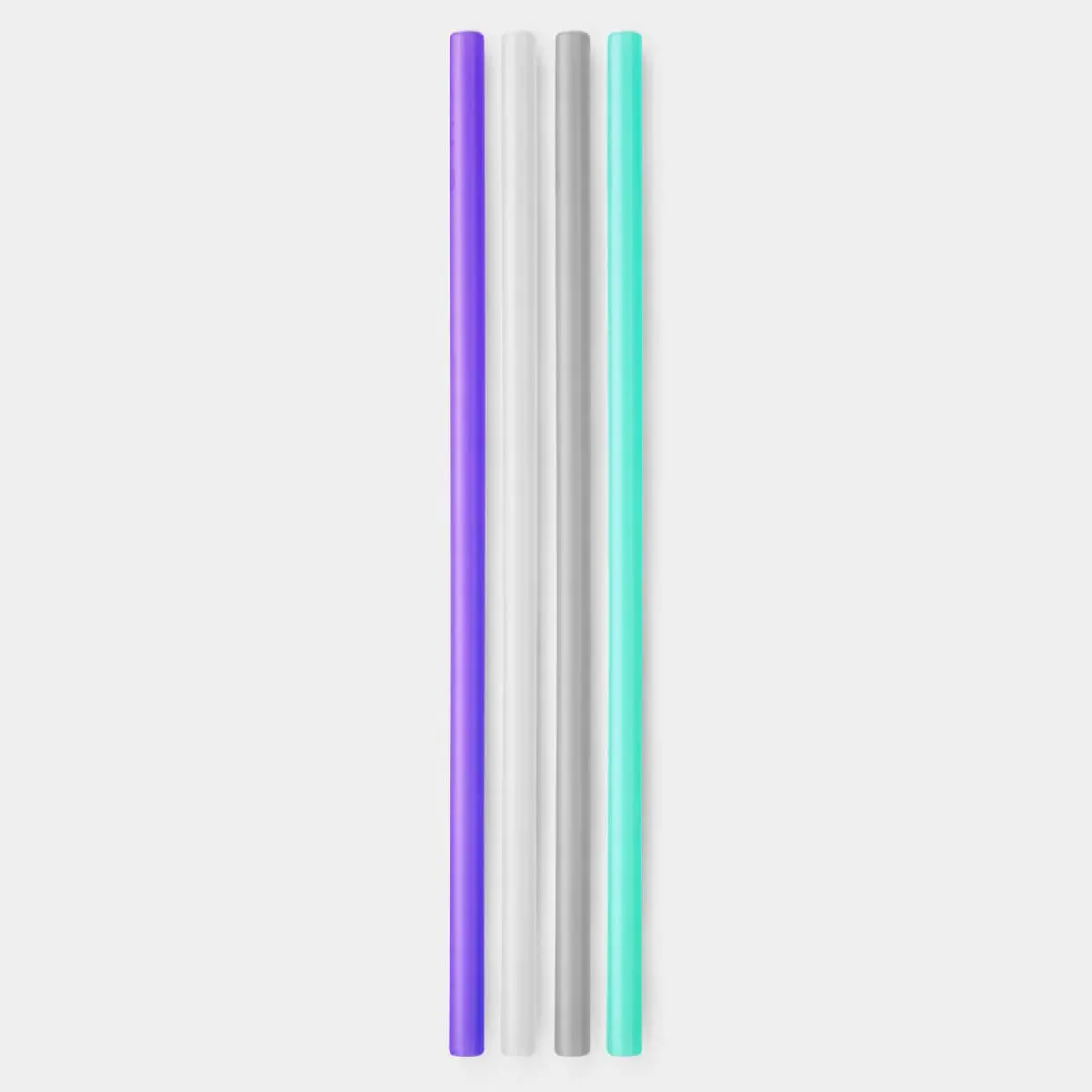 X-Long Reusable Silicone Straws - Sea/Fog/Frost/Violet (4pk)